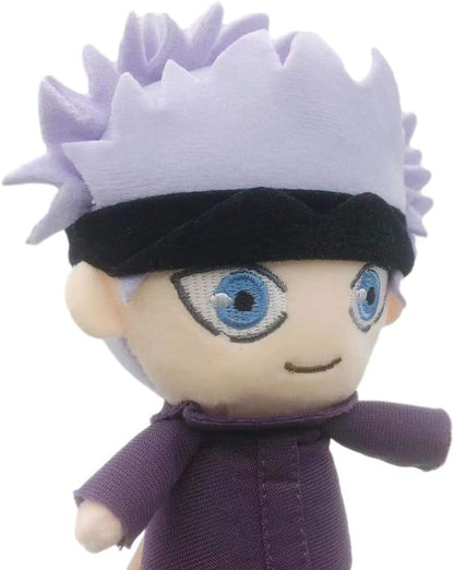 JJK Plush Gojo Satoru Plushie Inumaki Toge Figure Kugisaki Nobara Anime Doll Cute Fushiguro Megumi Toy Cosplay Prop Merch JJK Fan Gifts 15Cm 6" (Gojo Satoru)