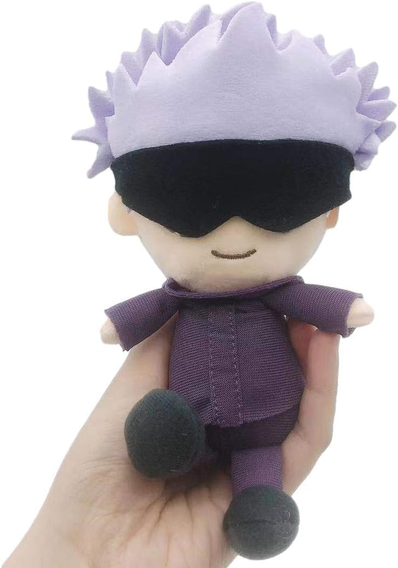 JJK Plush Gojo Satoru Plushie Inumaki Toge Figure Kugisaki Nobara Anime Doll Cute Fushiguro Megumi Toy Cosplay Prop Merch JJK Fan Gifts 15Cm 6" (Gojo Satoru)